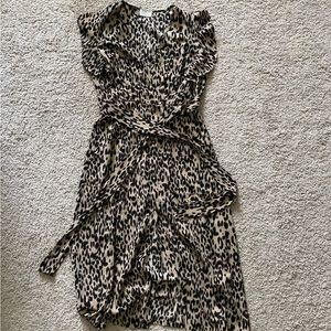 Leopard print midi w/pockets